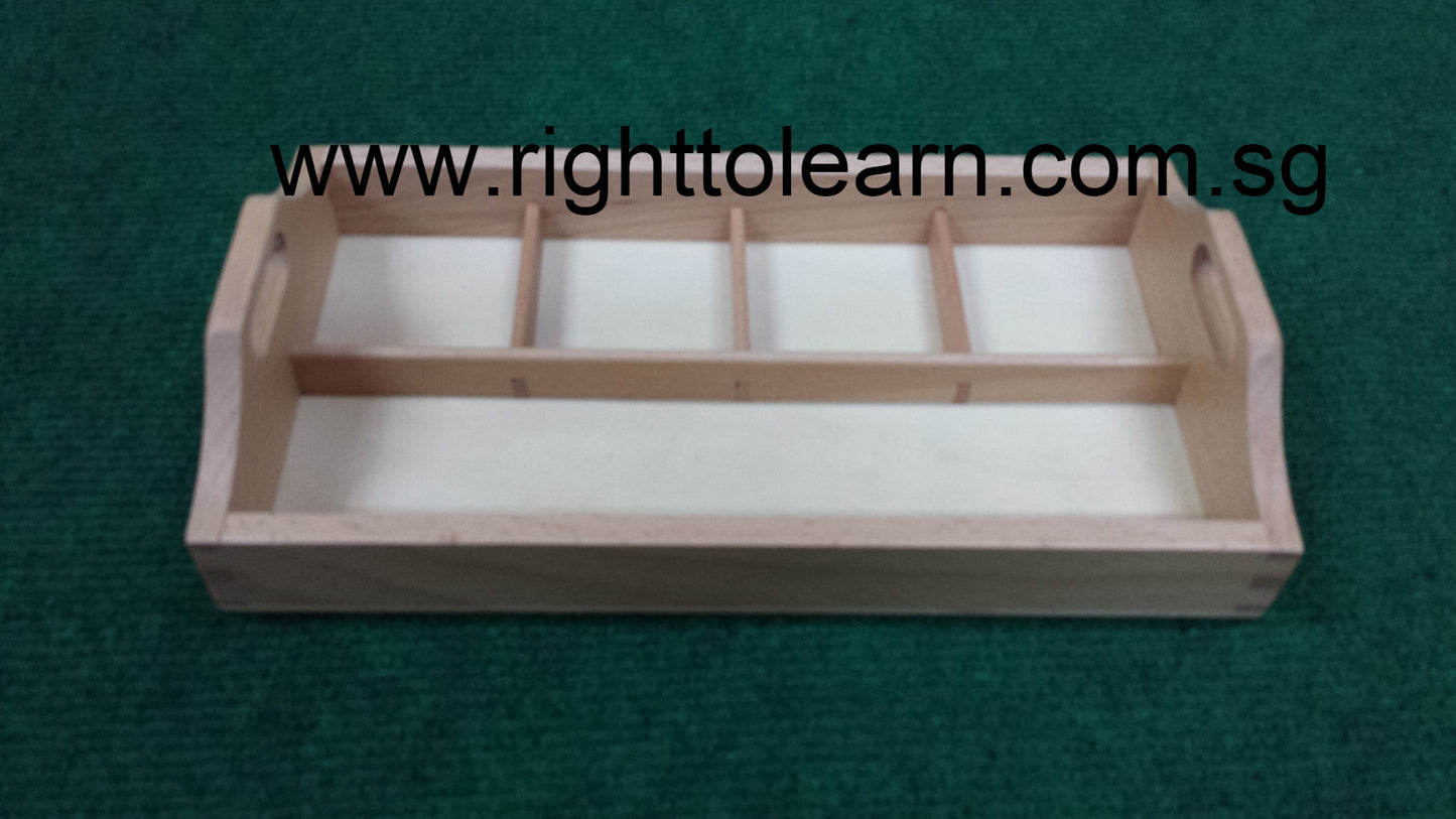 Wooden Tray - 4 compartment sorting tray - RightToLearn.com.sg
- 1