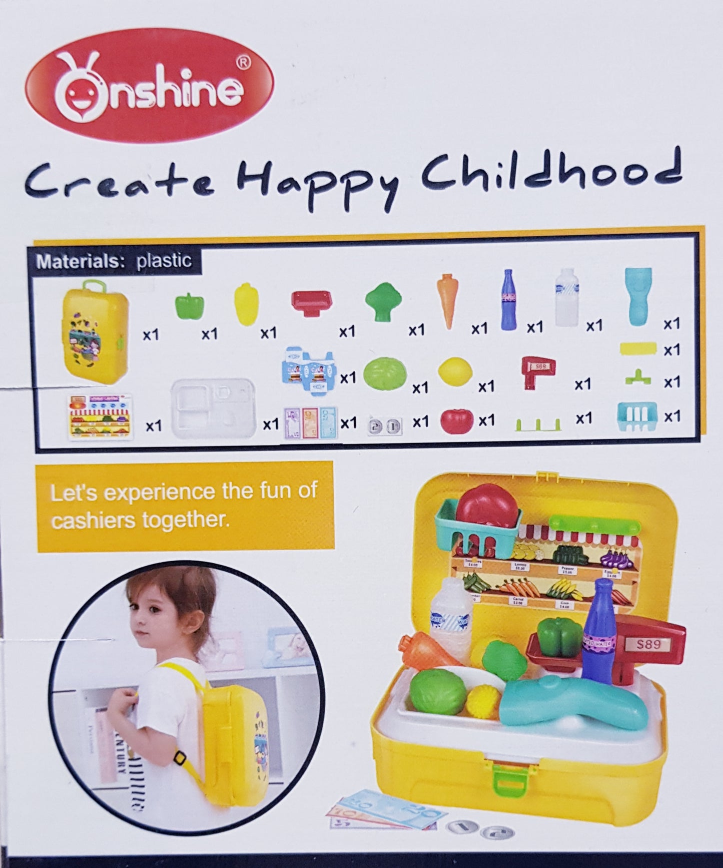 Onshine Pretend Play Supermarket Backpack - 22pcs