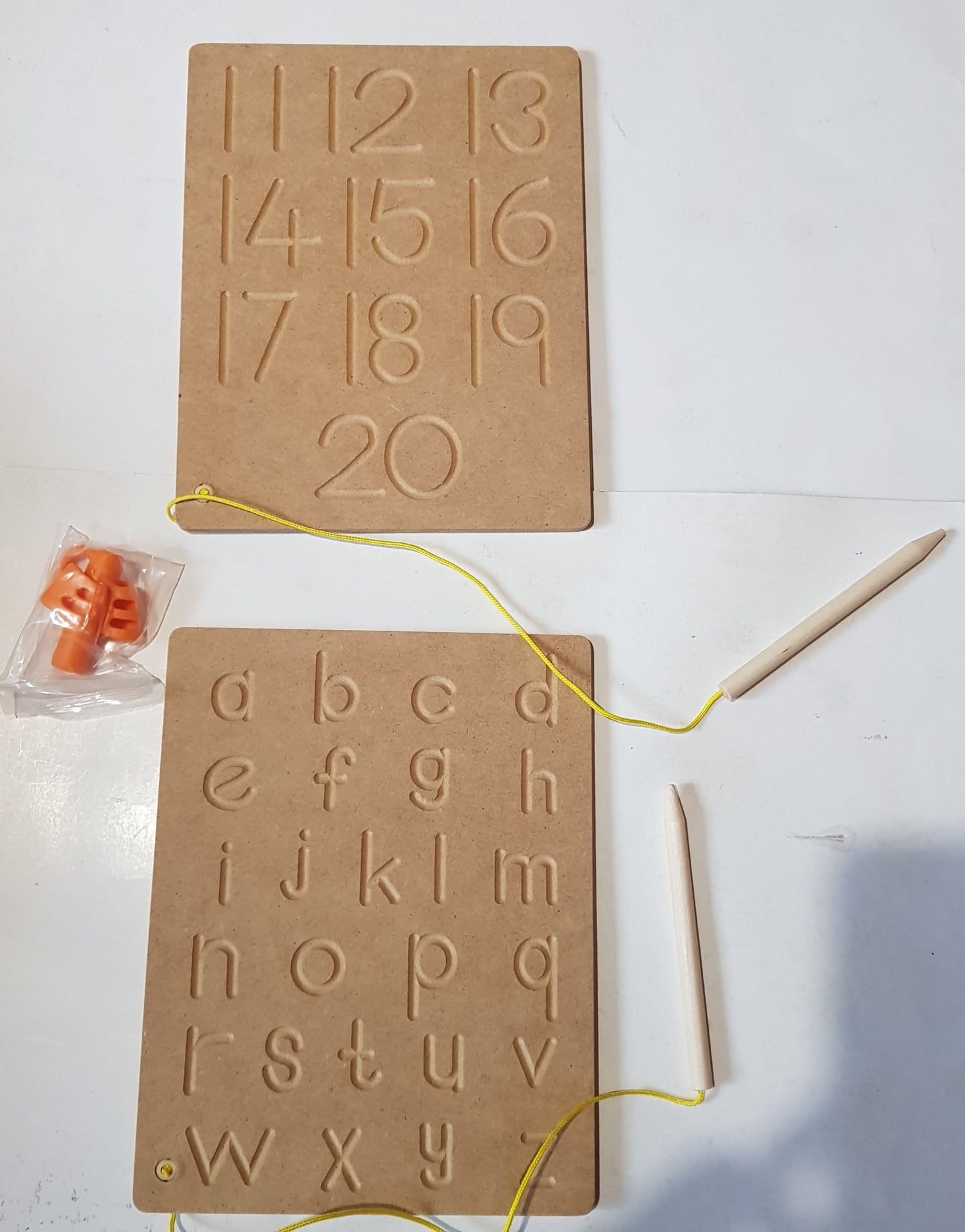 Wooden Tracing Boards - Alphabet Lower & Upper case / Numbers 0-20