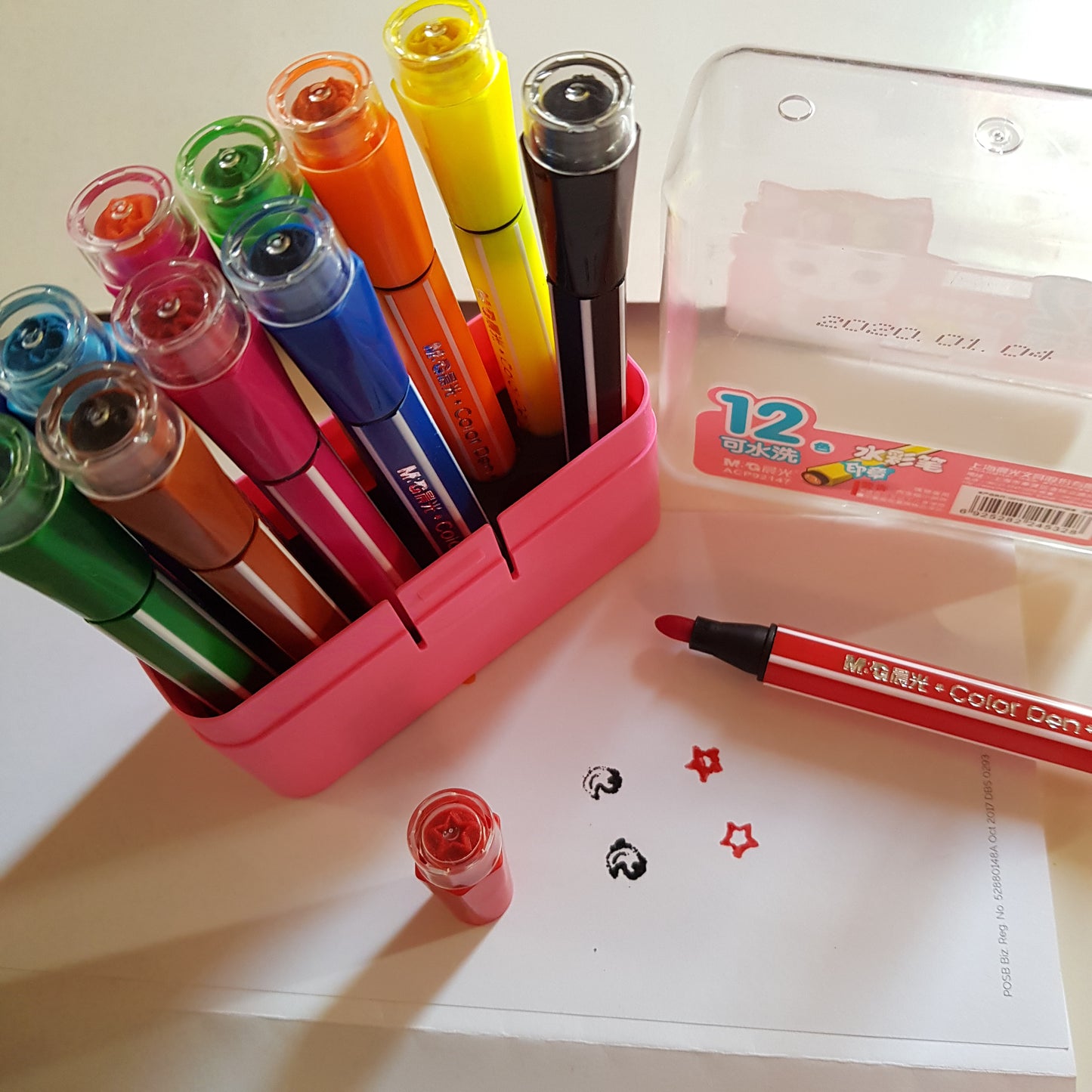 Colourful/Colorful Marker Pens 12 pcs - paw patrol and kitty design