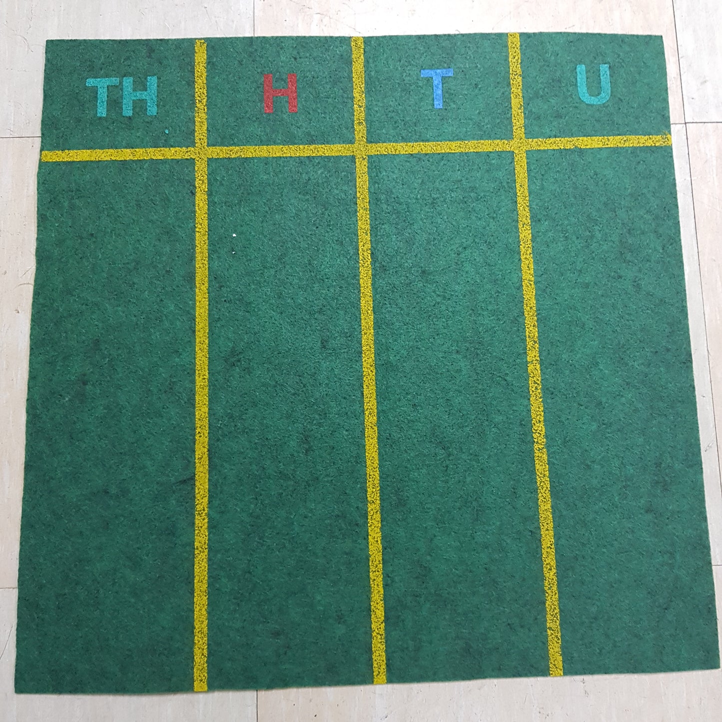 Montessori Mathematics - Operations Felt mat for Decimal System / Stamp Game