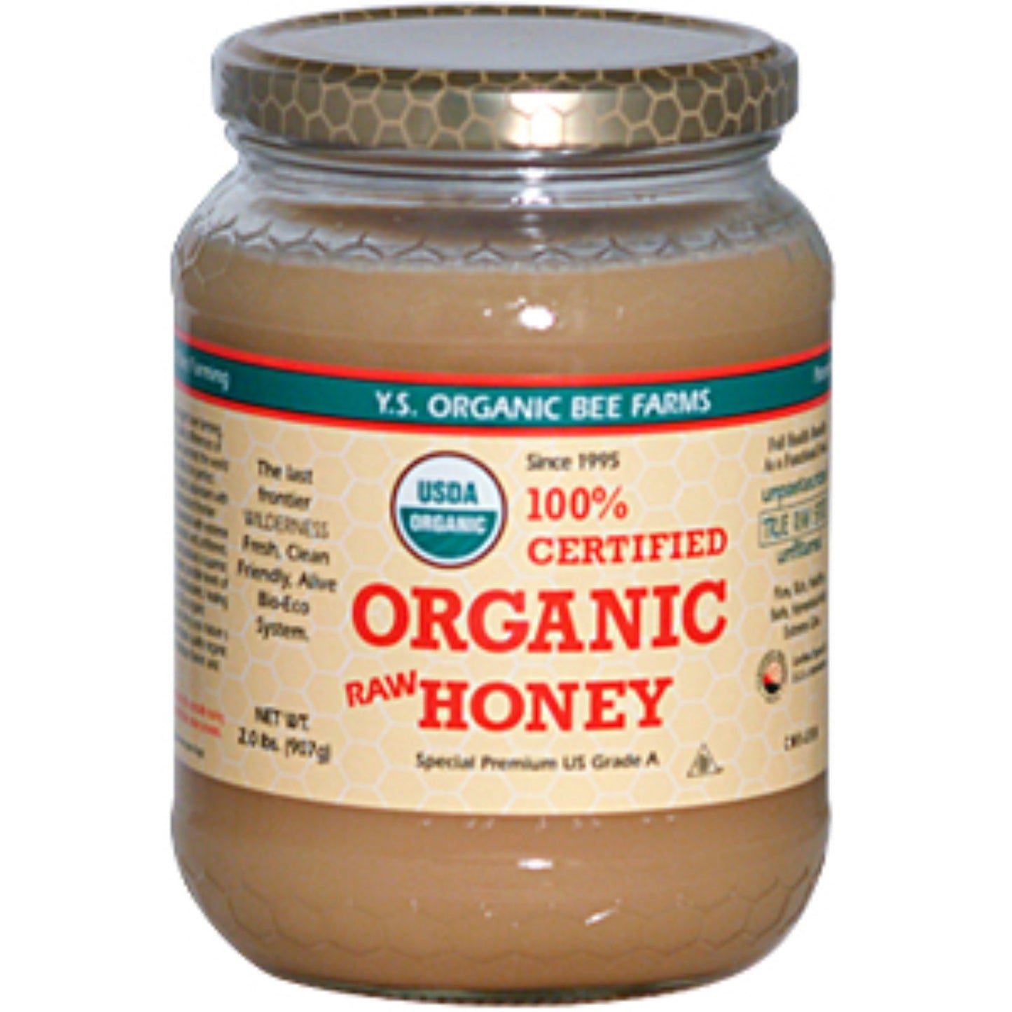 Organic Raw Honey - Y.S. Eco Bee Farms, 100% Certified (907 g) - RightToLearn.com.sg