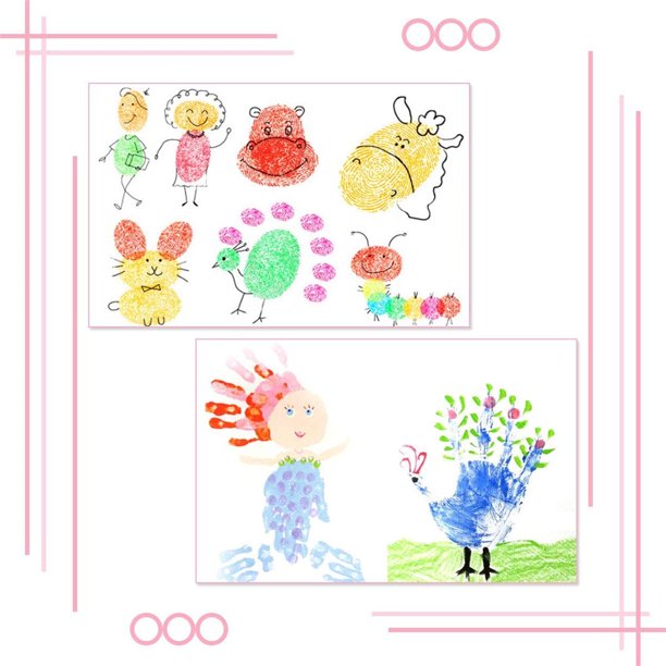Art & Craft Washable Paint pad - finger painting 6 colors colours Non - Toxic Ink Pad for creative kids