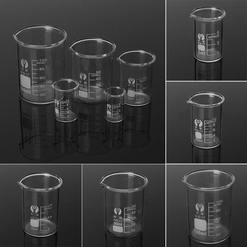 Practical Life / Science -Set of 5 GLASS Pouring Beakers / Jug Different sizes