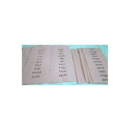 Montessori Pink Scheme - Phonics - 3 letter Word Lists - RightToLearn.com.sg