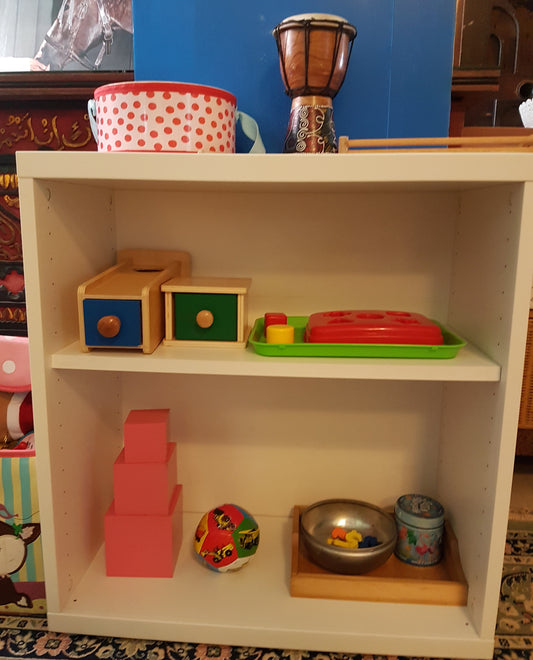 Our first shelf in our home - making do with what we have first 