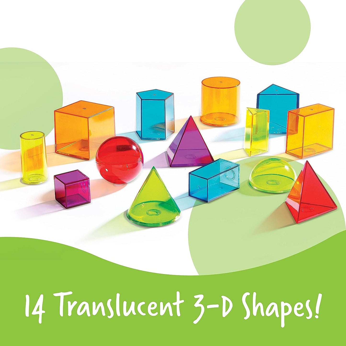 Learning Resources View-Thru Geometric Solids 14 Coloured LER4331