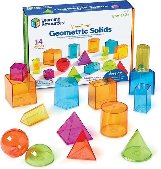 Learning Resources View-Thru Geometric Solids 14 Coloured LER4331