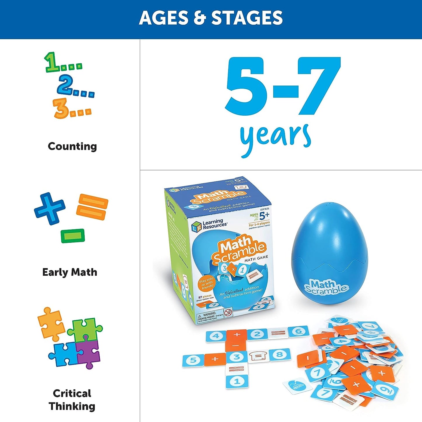 Learning Resources Math Scramble Multicolor