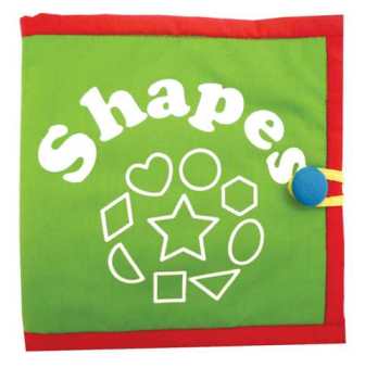 Handmade Quiet Fabric Book with felt SHAPES pieces - infant toddler learning about shapes