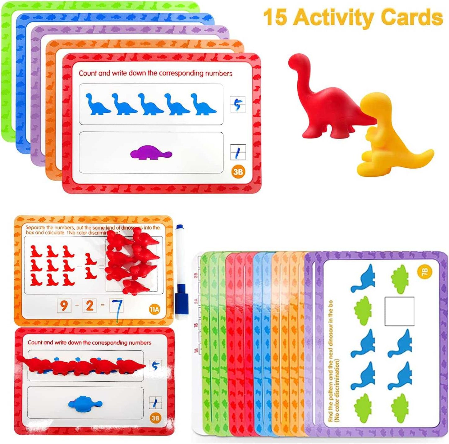 Rainbow Counting Dinosaurs with Early Education Number Cognition Cards

 (72pcs)