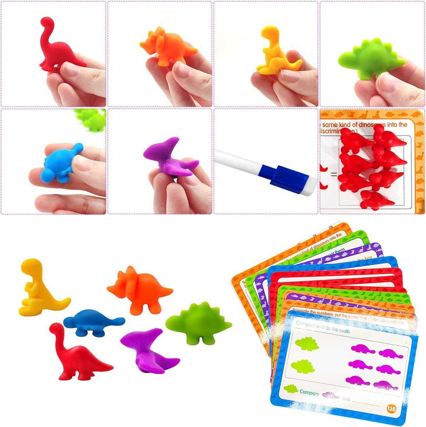 Rainbow Counting Dinosaurs with Early Education Number Cognition Cards

 (72pcs)