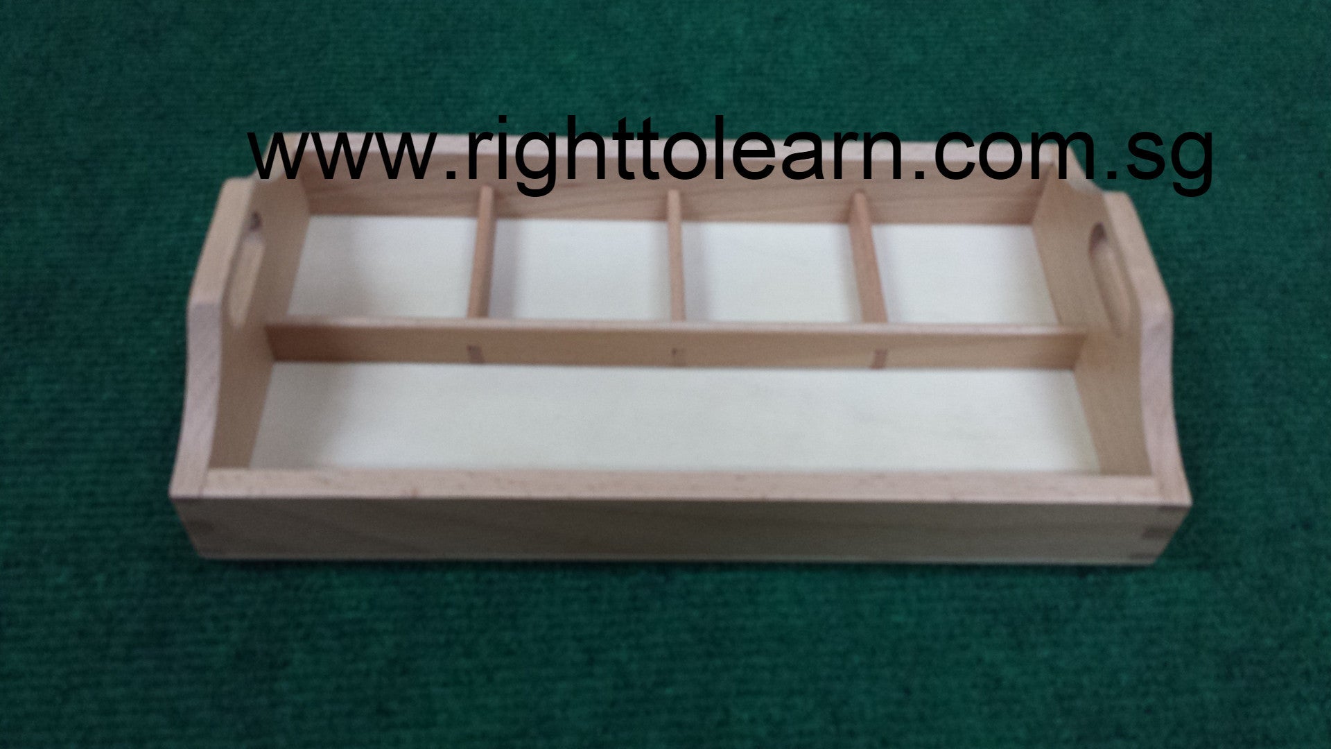 Wooden Tray - 4 compartment sorting tray - RightToLearn.com.sg
 - 1