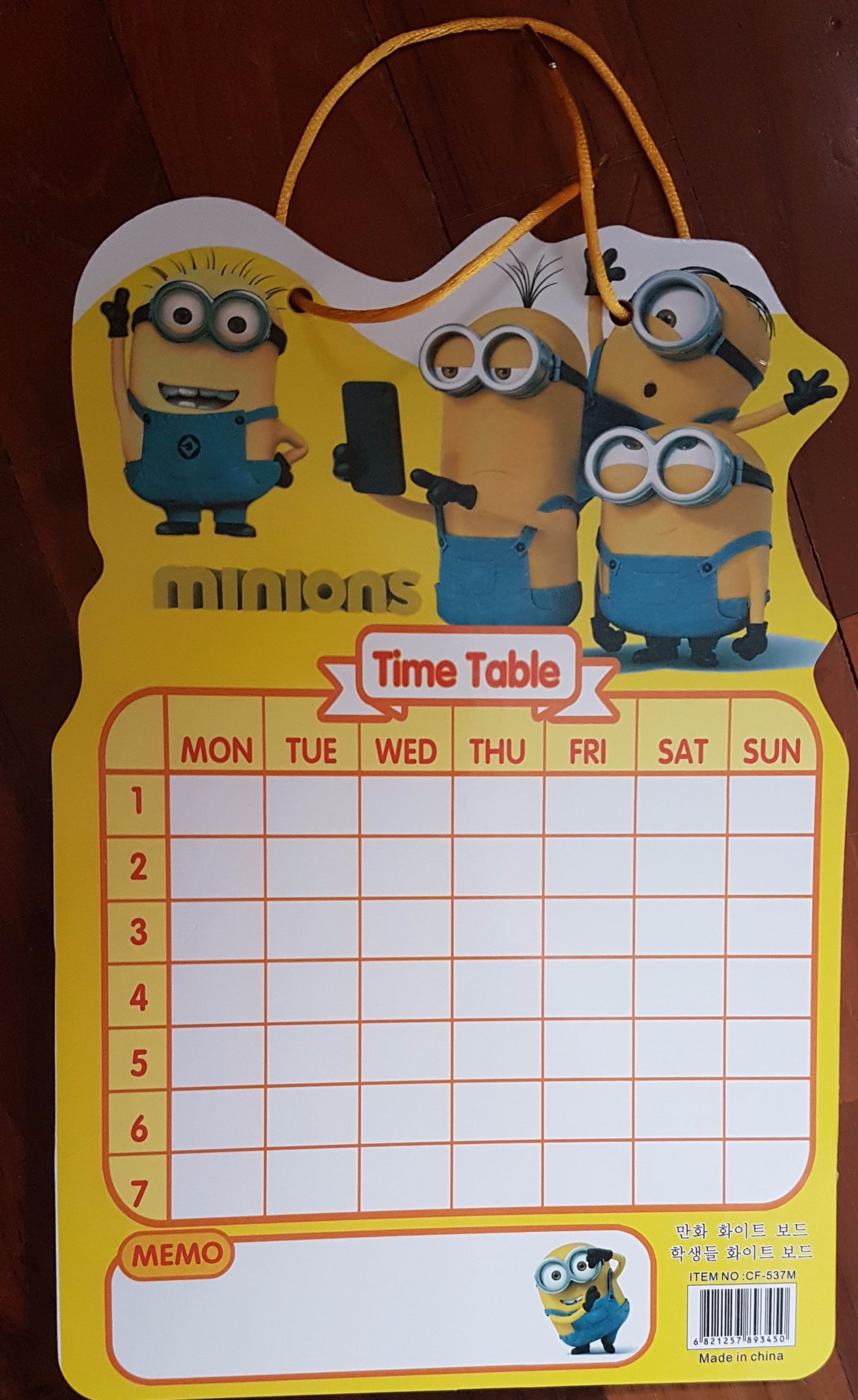 Minions Double-sided Writing Board+Time Table