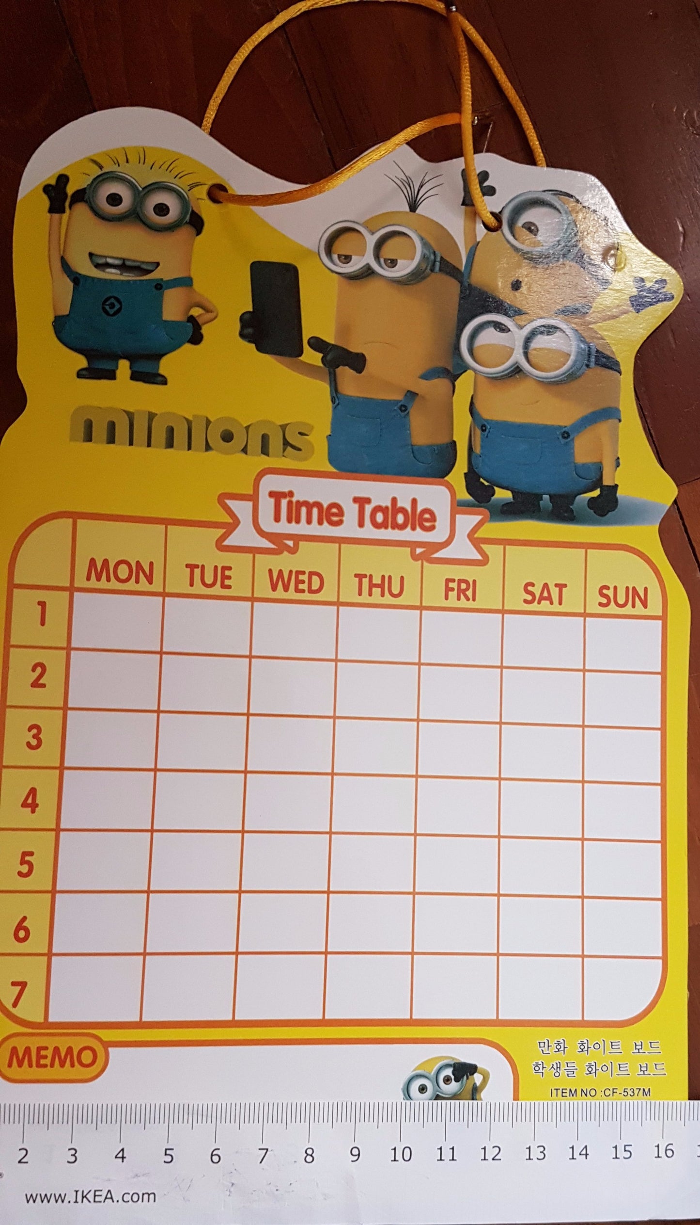 Minions Double-sided Writing Board+Time Table