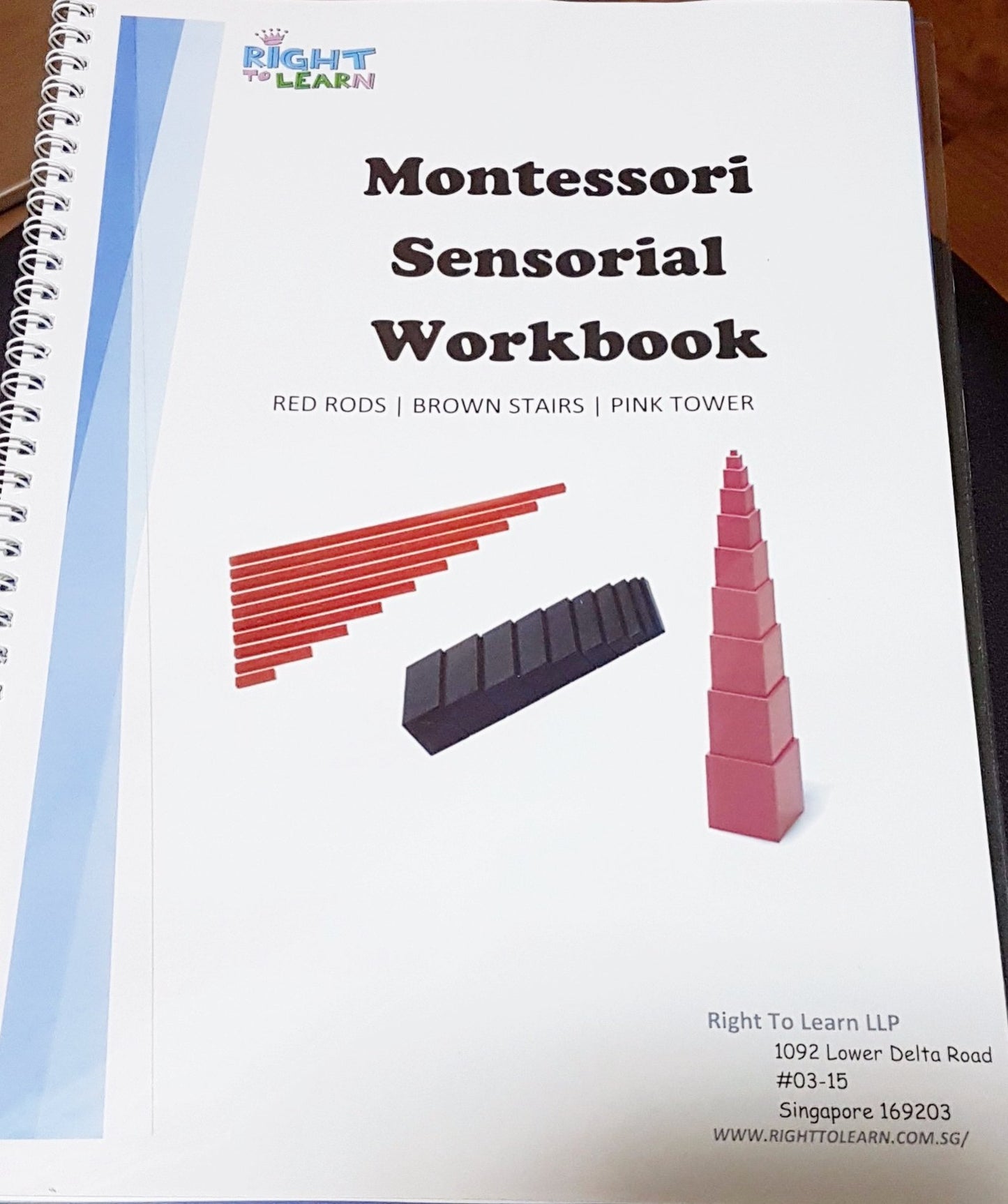 Montessori Sensorial Workbook / Activity Book- Red rods, Brown Stairs and Pink Tower