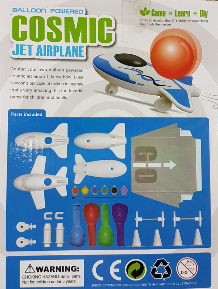 Clearance- Balloon Powered Cosmic Jet Airplane - science experiment - conversion of energy