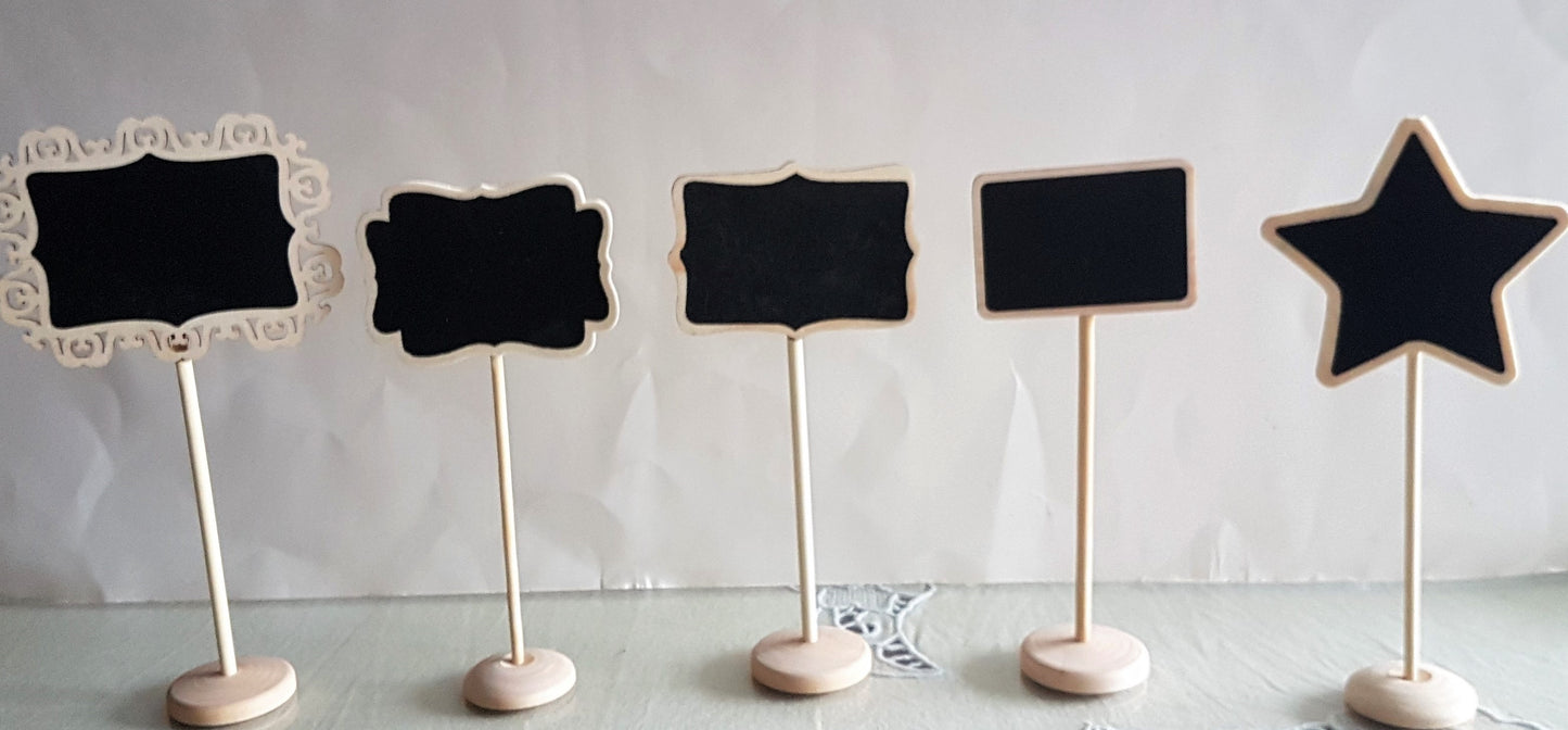 Decor - Mini Chalkboards  with Chalk/ Wooden Sign