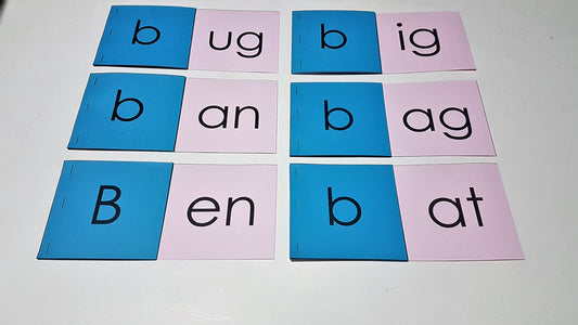 Montessori DIY  - Pink Scheme Phonics Flip Cards- ug/ig/an/ag/en/at patterns