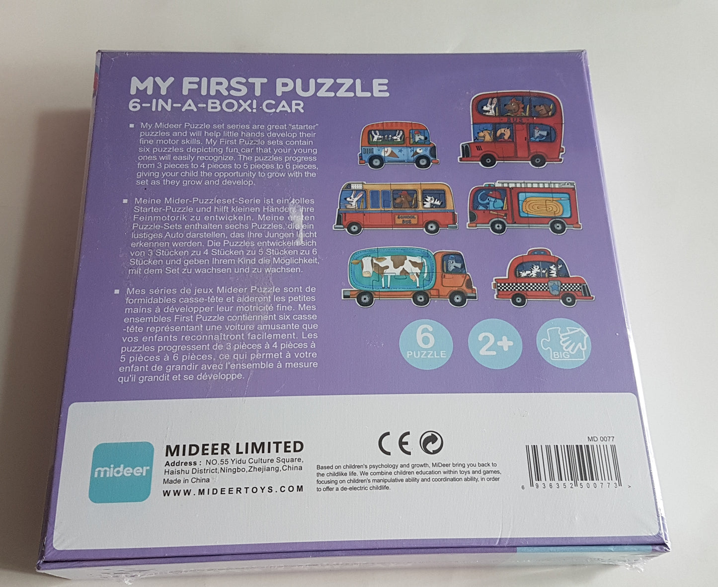 MiDeer puzzle Games - My First Puzzle 6-IN-A-Box! Car