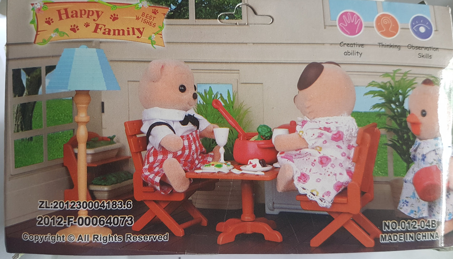 Plastic Pretend Play - Doll size Dining Table set