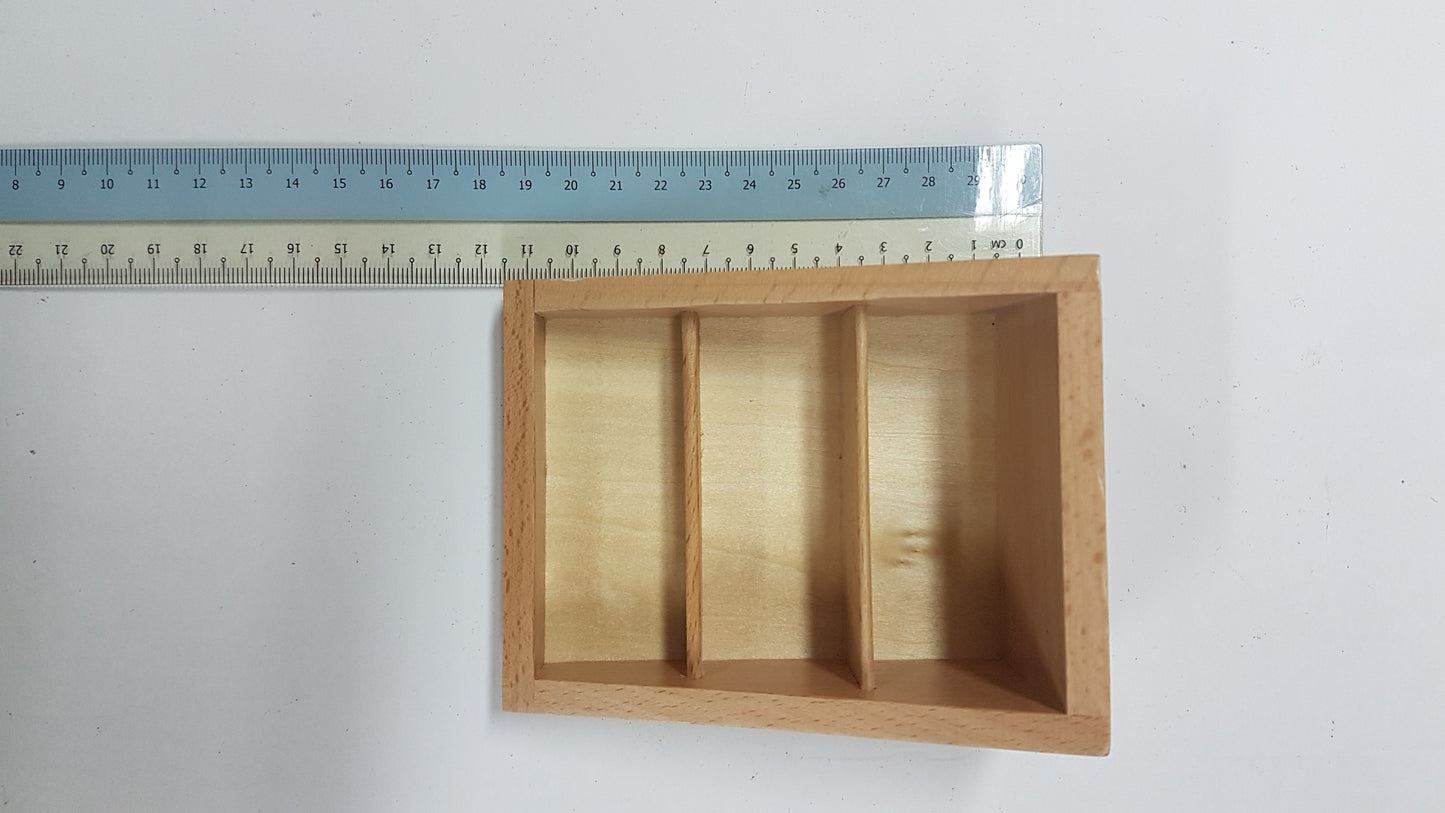 Wooden 3 part cards tray / stand