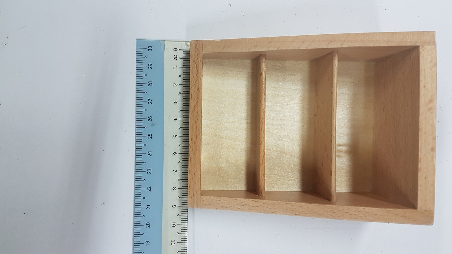 Wooden 3 part cards tray / stand