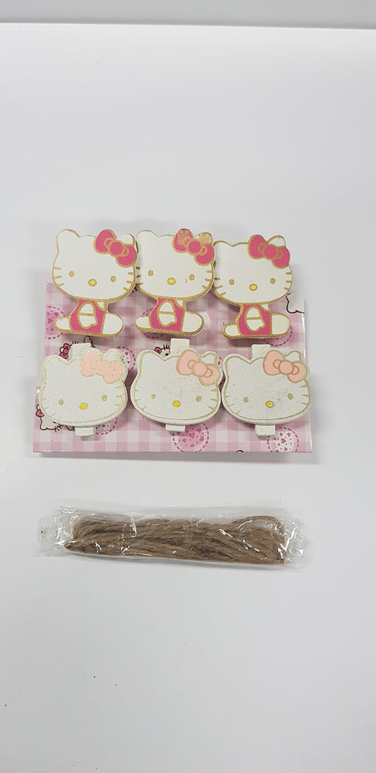 Clearance Hello Kitty Pegs/Clips with Rope