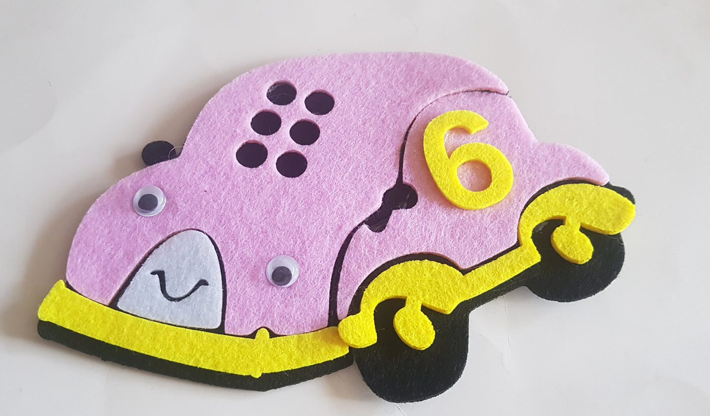 Numbers Matching Felt Cars