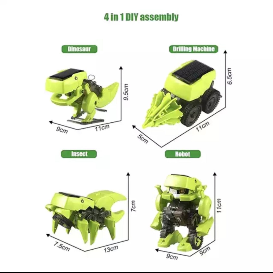 4 in 1 Transforming Solar Robot Kit - science kit -environment friendly