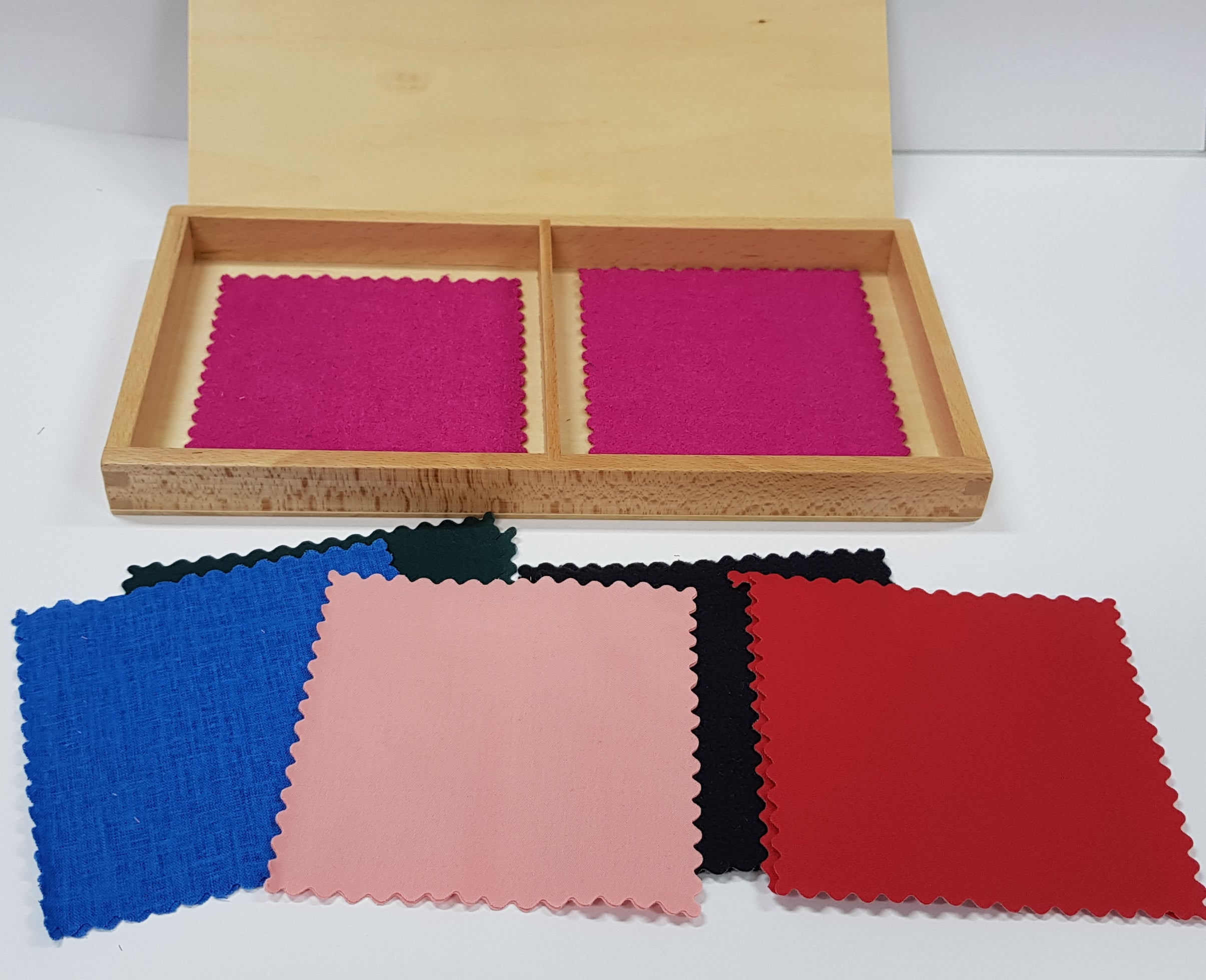 Touch Box Montessori Touch Fabric Box with two compartments – RightToLearn.com.sg