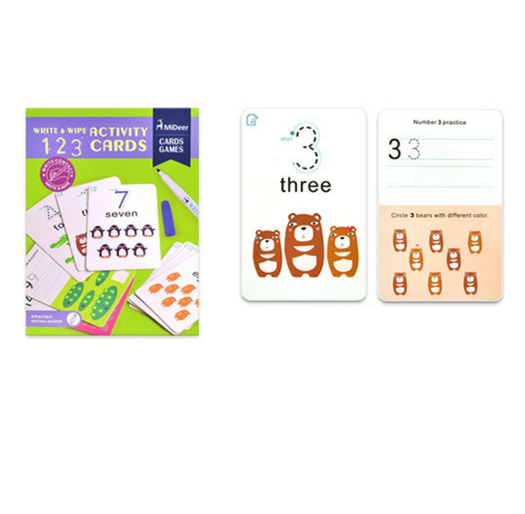 MiDeer Write and Wipe Cards Numbers/Math/Alphabet