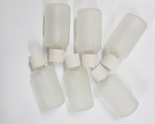 Clearance Icy Translucent - set of 3 Glass Bottles /Jars