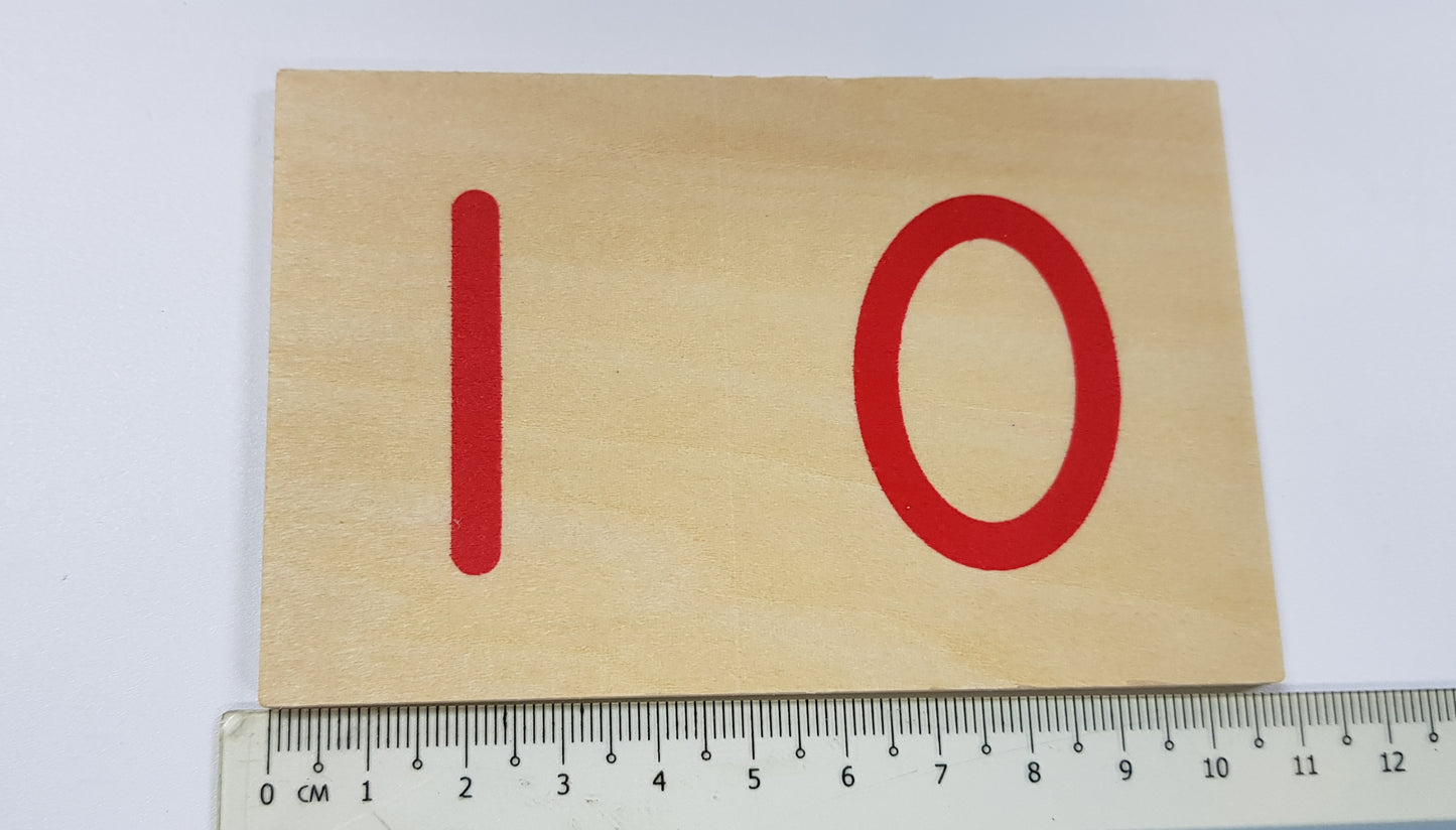 Montessori Wooden Numbers 1 - 10 with box stand