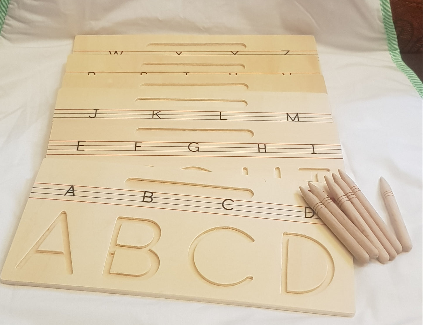 Wooden Alphabet Tracing - Uppercase A-Z Tracing Boards - Pre Writing skills