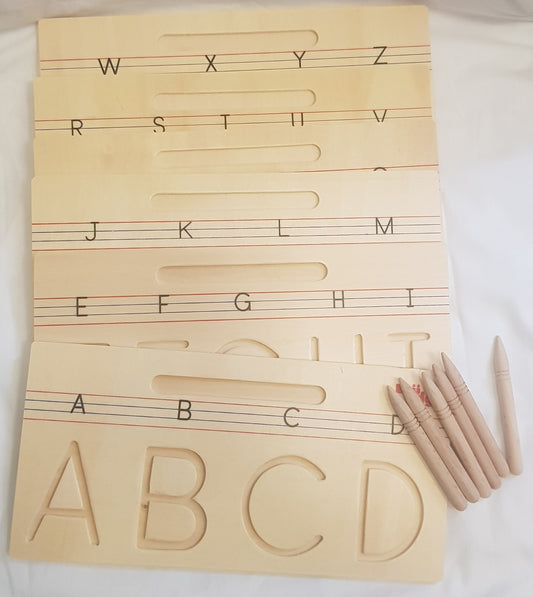 Wooden Alphabet Tracing - Uppercase A-Z Tracing Boards - Pre Writing skills