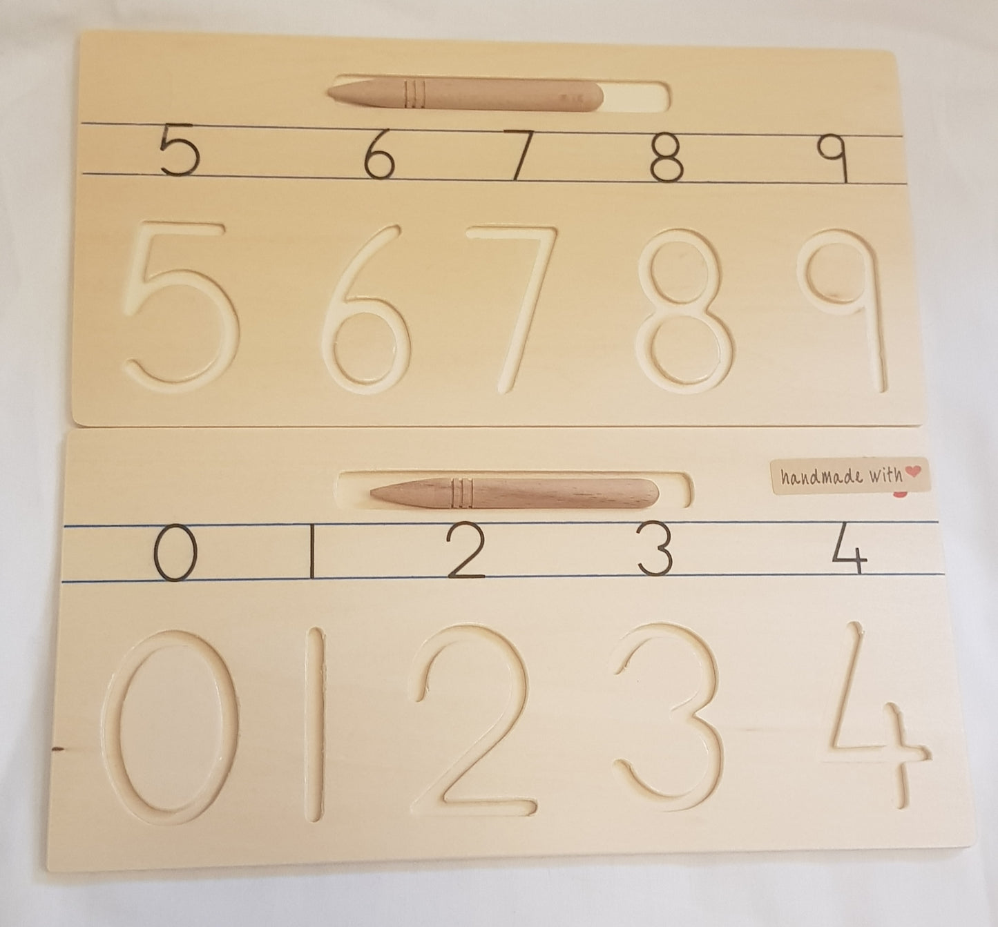 Wooden Number Tracing - 0 - 9  Tracing Boards