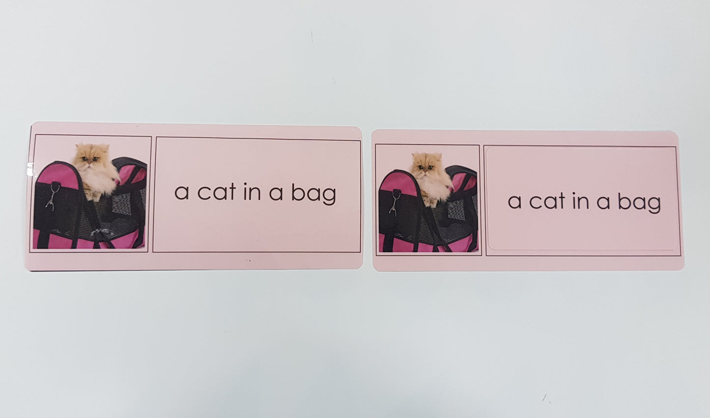 Montessori Pink Scheme - Phonics - Attached & Detached Cards