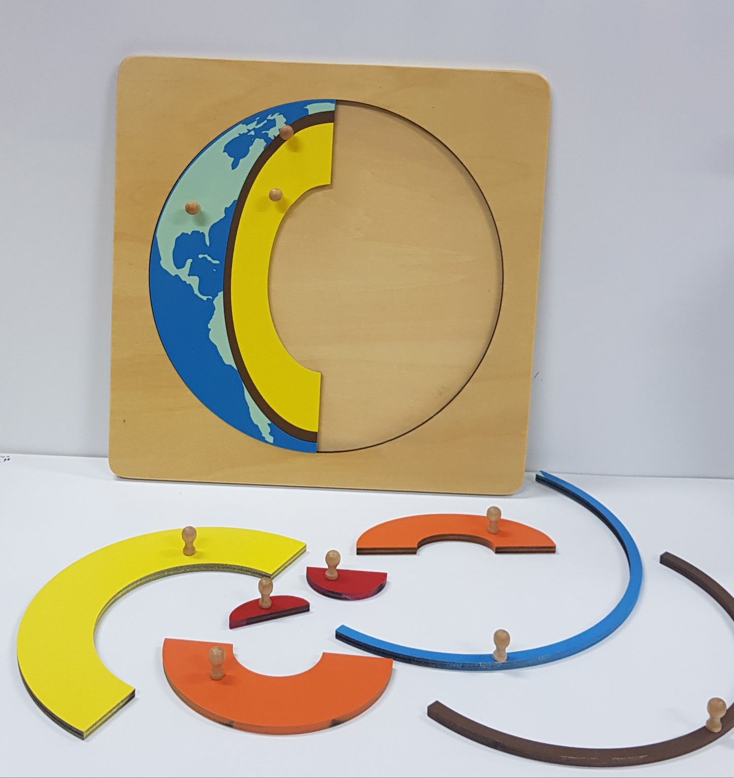 Knobbed Puzzle - Layers of the Earth &  With Nomenclature Cards Package