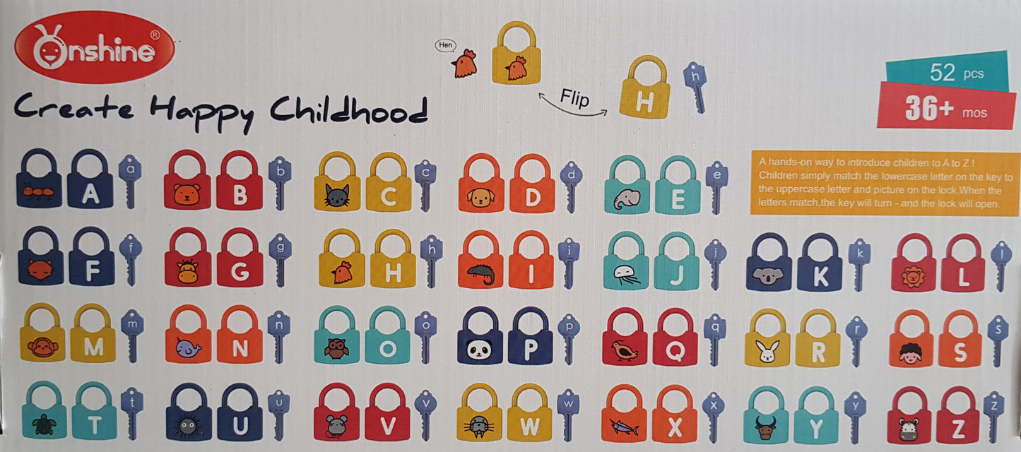 Clearance - Onshine Alphabet A- Z Learning Locks & keys