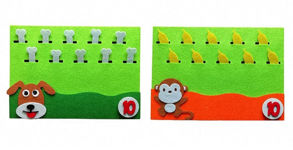 Felt Animals/ Vegetable Corn Numbers - counting Activity