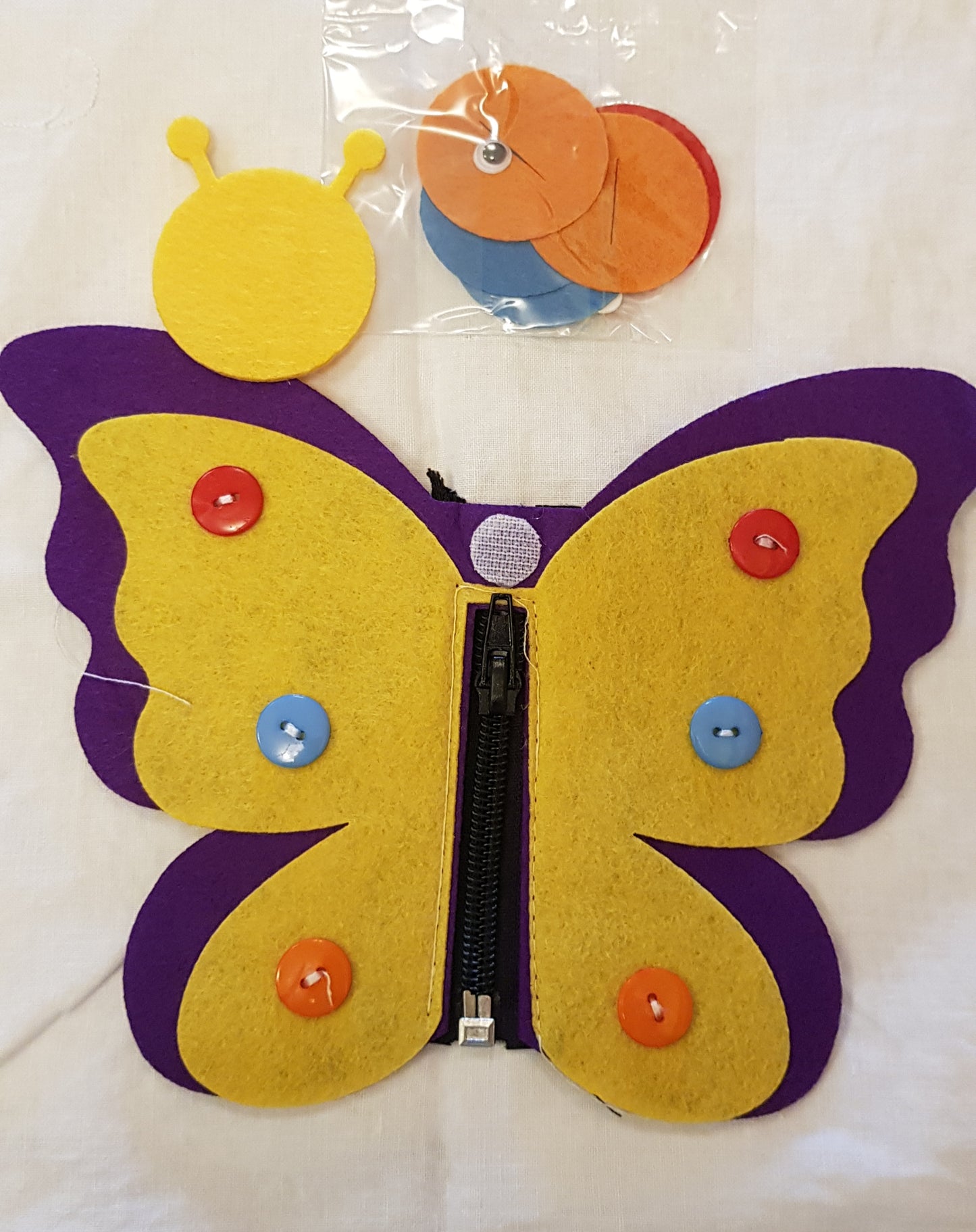 Felt Button/Zipper Activity For Fine Motor Skills