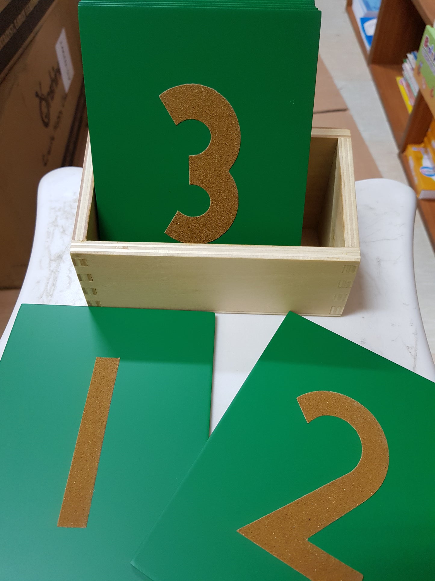 Sandpaper Numbers  1 -10  - wooden with stand