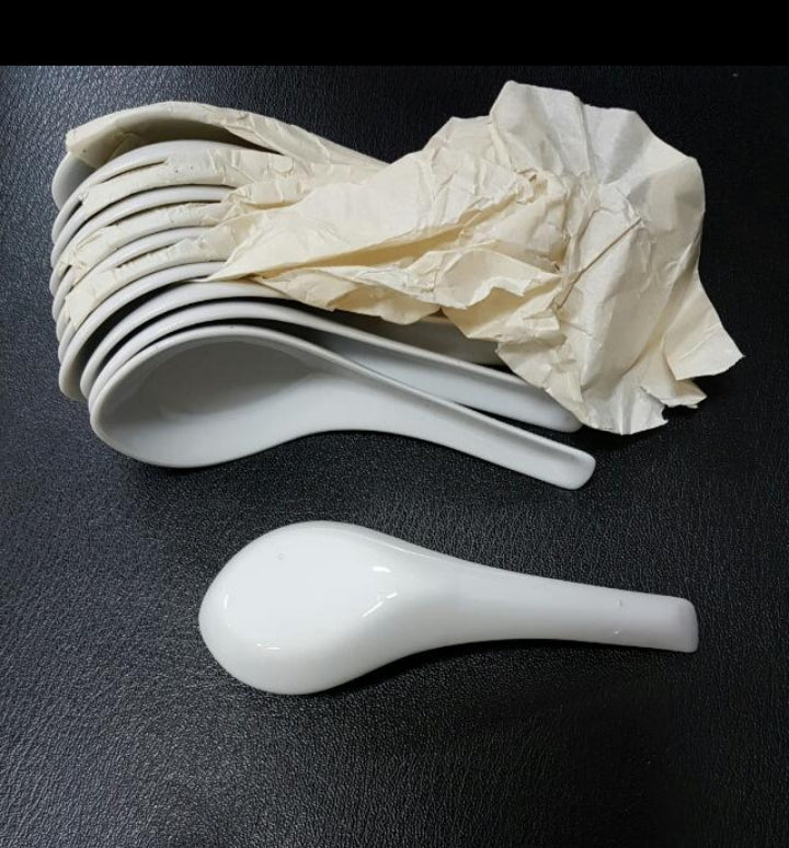 Porcelain white spoon - Practical Life skills