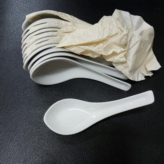 Porcelain white spoon - Practical Life skills