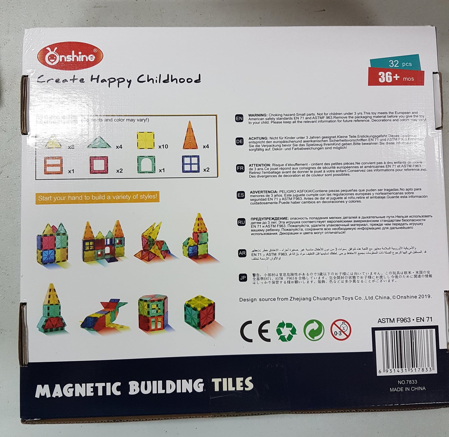 Onshine - Creative Play - Magnetic Building Tiles