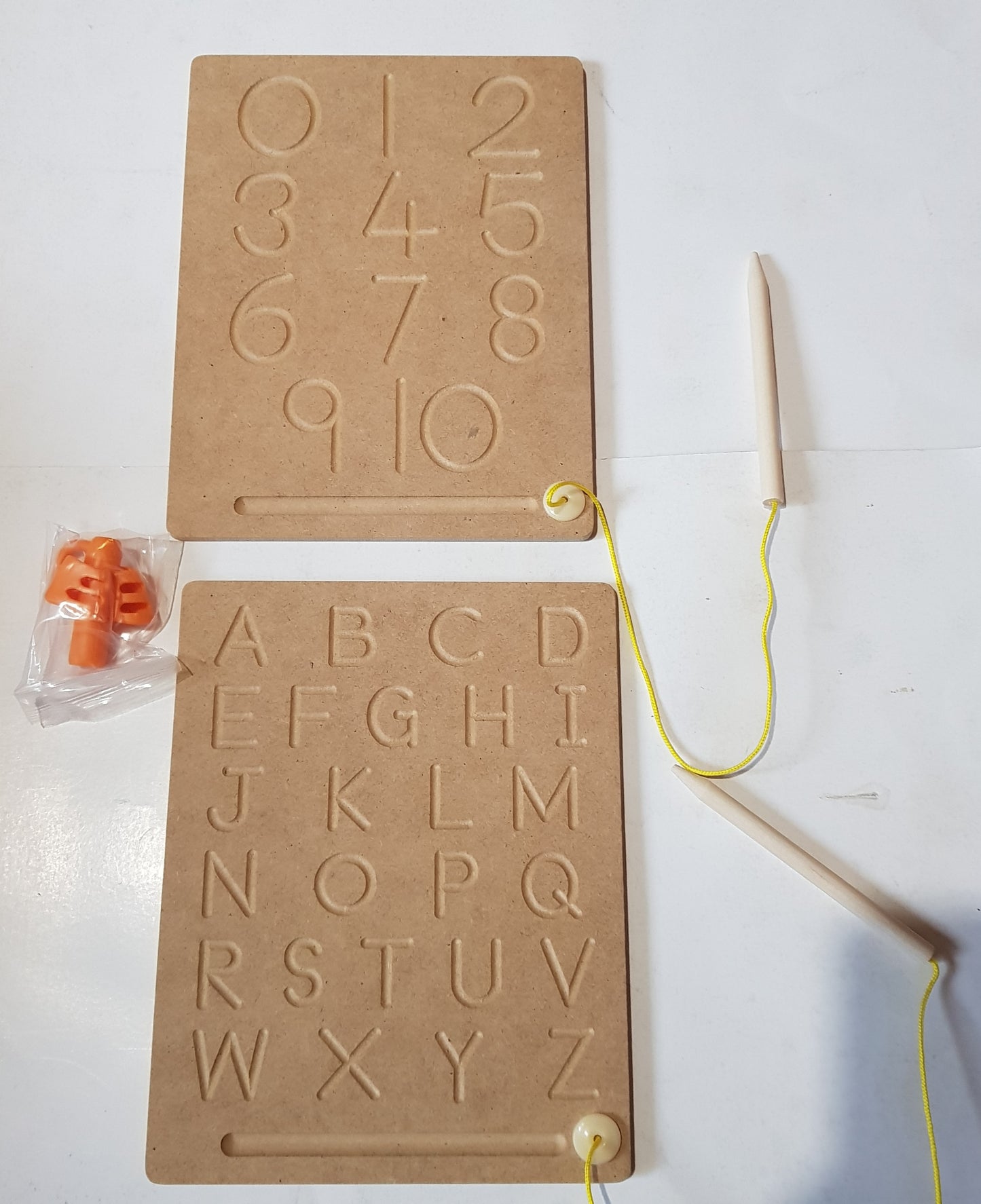 Wooden Tracing Boards - Alphabet Lower & Upper case  / Numbers 0-20