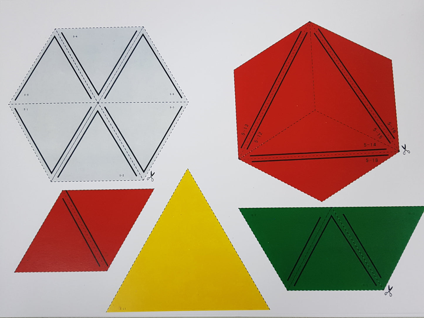 Montessori Constructive Triangles - card paper - cut and DIY