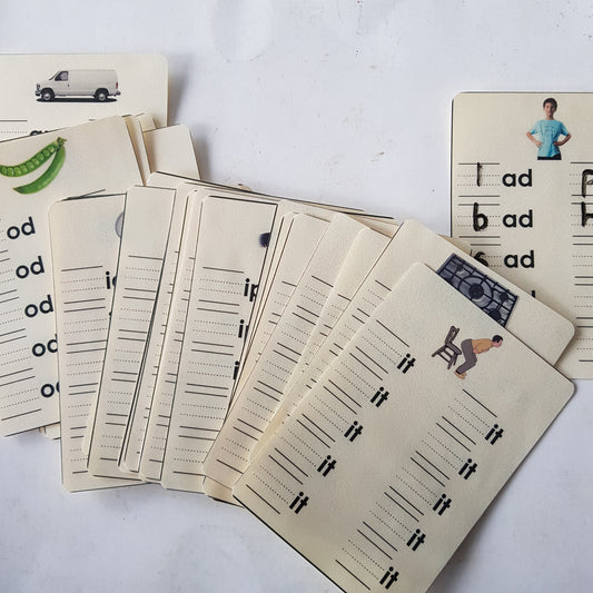 Montessori Phonics Dry Erase Writing Practice Cards  - CVC Word Family & Consonant Blends