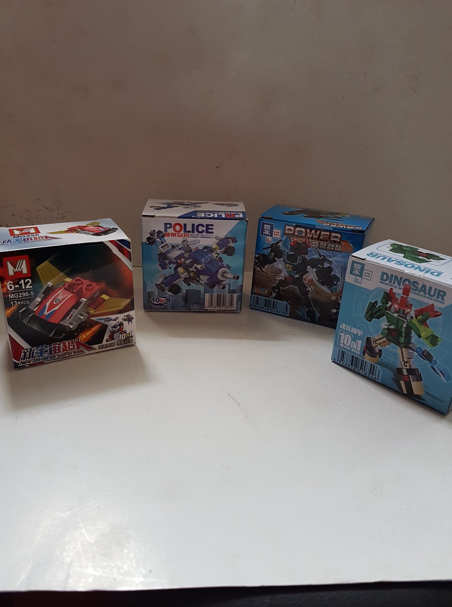 Small Mini Bricks building blocks designs assorted vehicles / dinosaur / police / Superman / Power